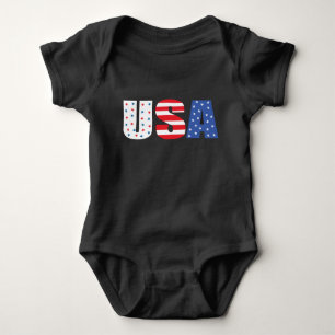 Body Para Bebê Azul branco vermelho, bandeira americana