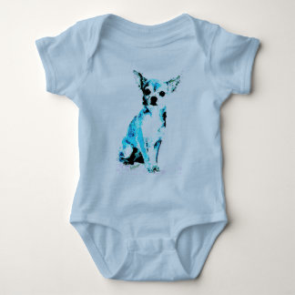 Body Para Bebê Azul Chihuahua Cute Bebê Bonito