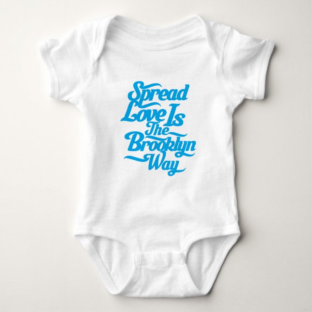 Body Para Bebê Azul do amor de Brooklyn (Frente)