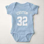 Body Para Bebê Azul e Branco | Sports Jersey Design<br><div class="desc">Azul e Branco | Sports Jersey Design</div>