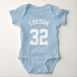 Body Para Bebê Azul e Branco | Sports Jersey Design<br><div class="desc">Azul e Branco | Sports Jersey Design</div>