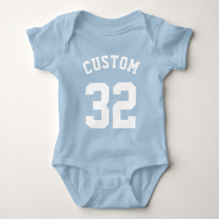 Body Para Bebê Azul e Branco   Sports Jersey Design