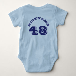 Body Para Bebê Azul e Marinho traseiro   Sports Jersey