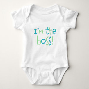 Body Para Bebê Azul e Verde "Eu sou o chefe!"