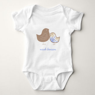 Body Para Bebê Azul Pastel Caprichoso Damask Frangos Menino Bebê