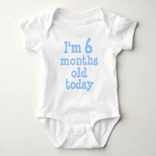 Body Para Bebê Azul personalizado tenho 6 meses hoje
