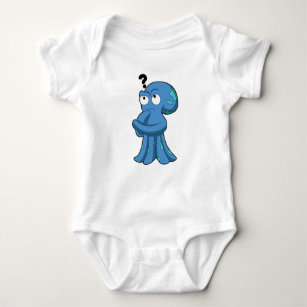 Body Para Bebê Azul polvo pensado