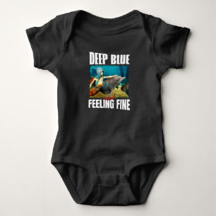 Body Para Bebê Azul Profundo e Sentindo-se Bem Sereia e Golfinho