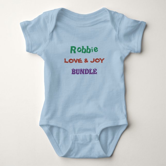 Body Para Bebê Azul Suave Personalizado Super Bonito - Menino (Frente)