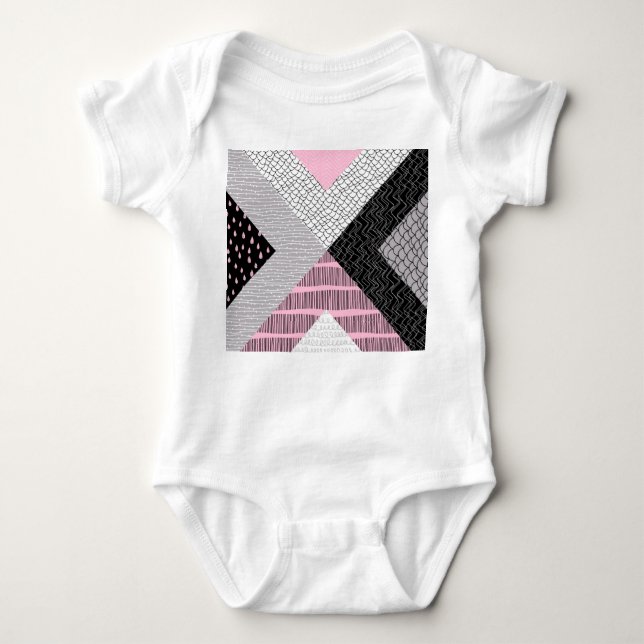 Body Para Bebê Azulejos, desenho à mão livre. (Frente)