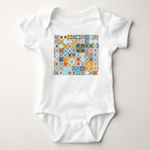 Body Para Bebê Azulejos Portugueses Azulejo: Vintage Multicolor