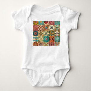 Body Para Bebê Azulejos Portugueses: padrão uniforme do estilo Az