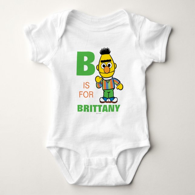 Body Para Bebê B é de Bert | Adicione seu Nome (Frente)