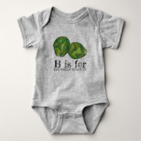 B é para BRUSSELS ESPROUTS Green Veggie Alphabet B