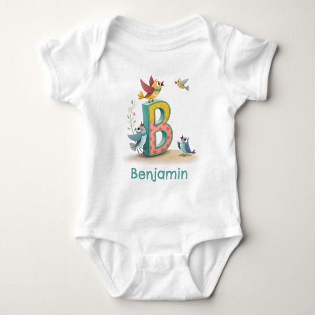 Body Para Bebê B é para Pássaros Personalize (Frente)