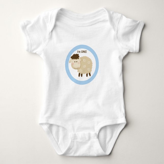 Body Para Bebê Baa Baa Sheep Blue Personalizado (Frente)
