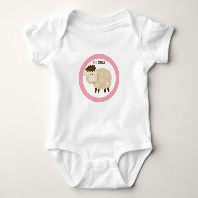Body Para Bebê Baa Baa Sheep Pink Personalizado (Frente)