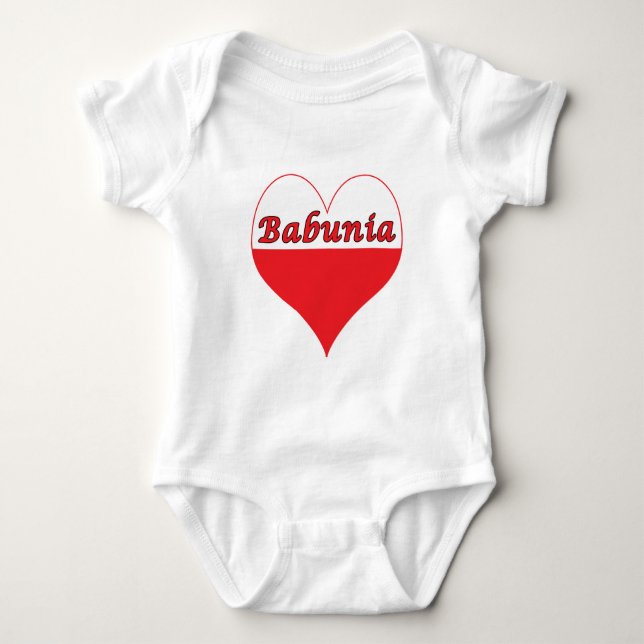 Body Para Bebê Babunia Polonês Heart (Frente)