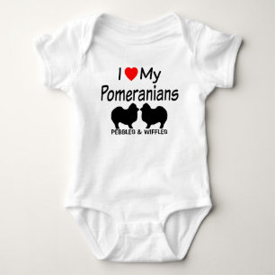 Body Para Bebê Baby ama DOIS cães da Pomerânia