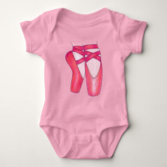 Body Para Bebê Baby Ballerina Pink Balé Dance Ponteiro Calçados P (Frente)