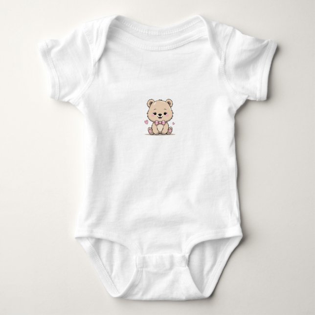 Body Para Bebê baby bear pink  (Frente)