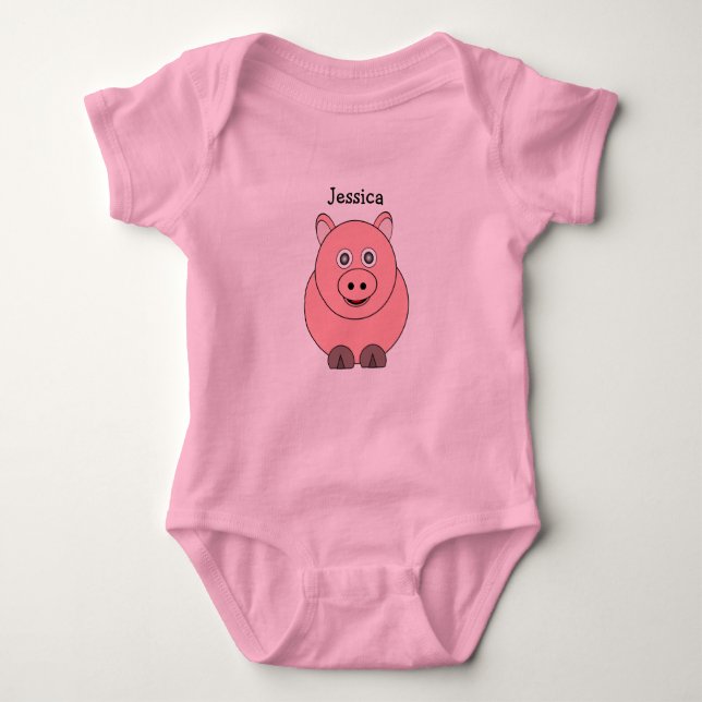 Body Para Bebê Baby Bodydress Pig Design (Frente)