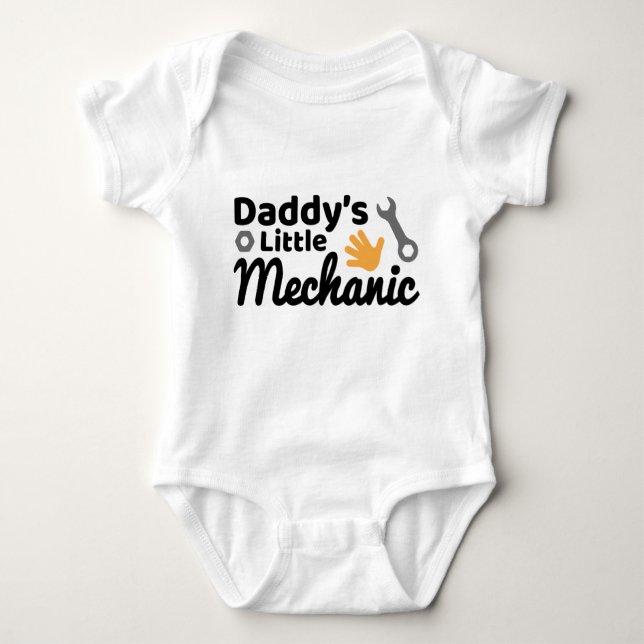 Body Para Bebê Baby Bodysuit Pequeno Mecânico do Papai (Frente)