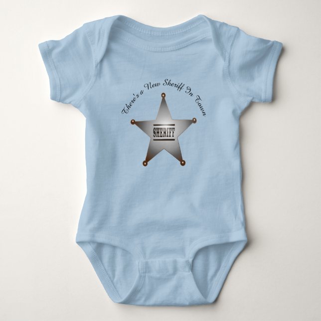 Body Para Bebê Baby Bodysuit: "Tem um novo xerife na cidade" (Frente)