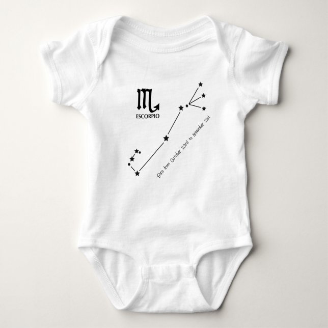 Body Para Bebê Baby Born under Scorpion Constellation (Frente)