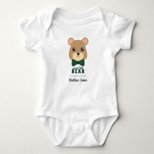 Body Para Bebê Baby Boy Bear Green e Dourado