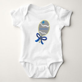 Body Para Bebê Baby Boy Blue Arco Rattle T-Shirt - Nome PERSONALI