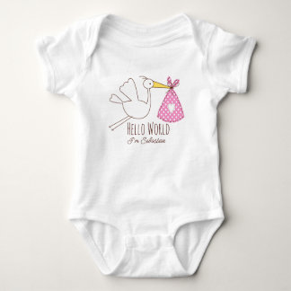 Body Para Bebê Baby Boy Hello World I'm Sebastian Personalized 