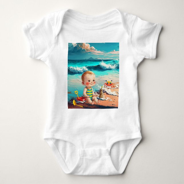 Body Para Bebê Baby Boy na Praia (Frente)