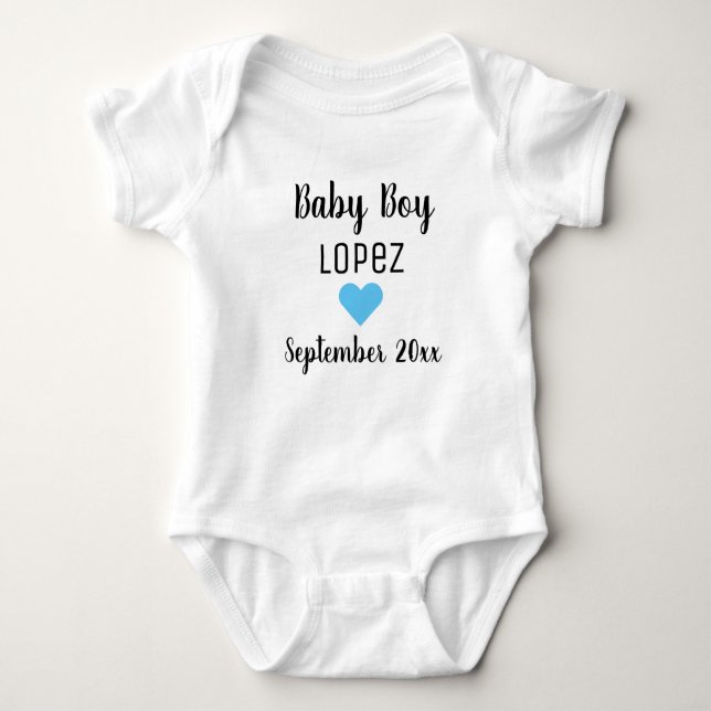 Body Para Bebê Baby Boy Pregnancy Anúncio Blue Heart (Frente)