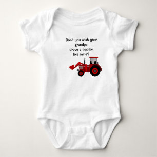Body Para Bebê Baby Boy Red Trator Avô Engraçado Dizendo