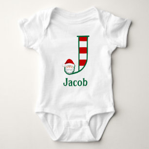 Body Para Bebê Baby Boy Strike Papais noeis de Natal Letra J