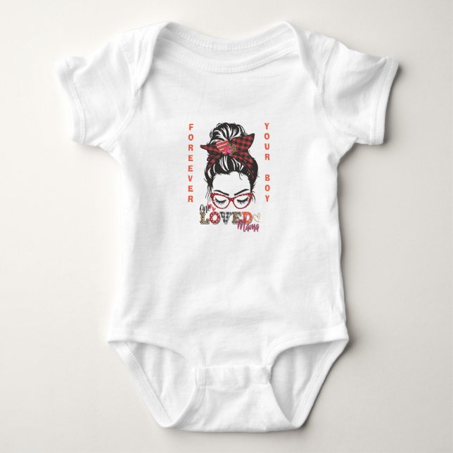 Body Para Bebê Baby Boy's First Valentine's Day Bodysuit (Frente)