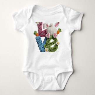 Body Para Bebê Baby Easter Simulated Yarn Crochet Love  