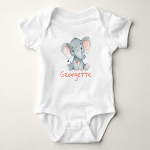 Body Para Bebê Baby Elephant Baby t-Shirt monograma personalizado