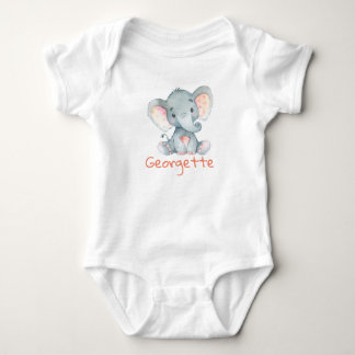 Body Para Bebê Baby Elephant Baby t-Shirt monograma personalizado