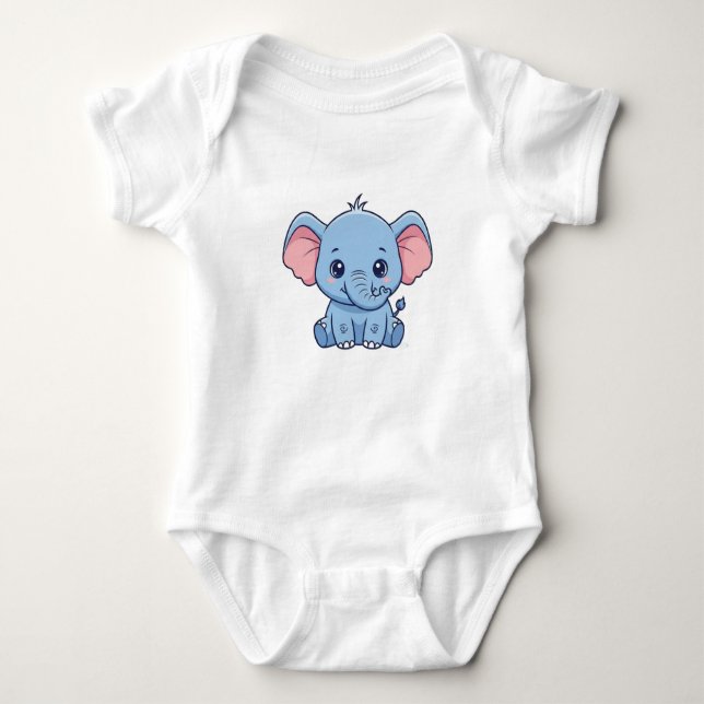 Body Para Bebê Baby Elephant – Cute & Cozy Baby T-Shirt (Frente)