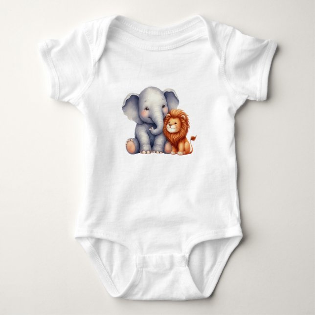 Body Para Bebê Baby Elephant e Lion baby je (Frente)