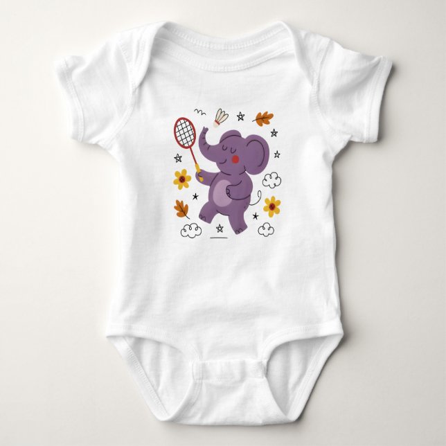 Body Para Bebê Baby elephant fun play  (Frente)