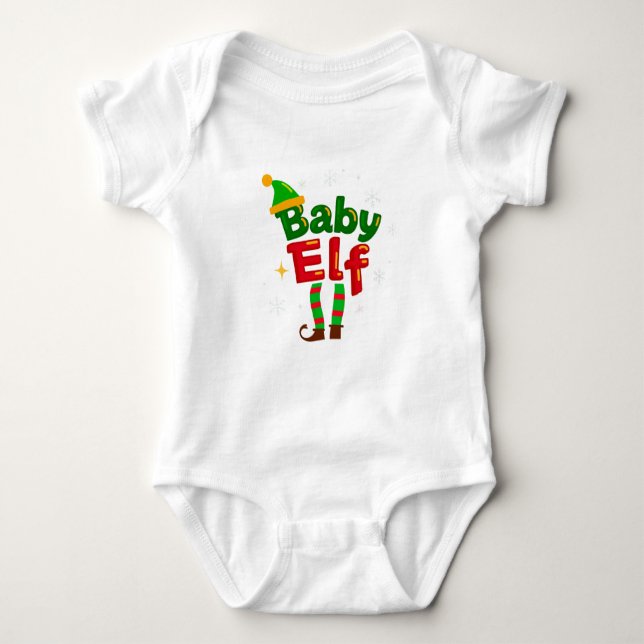 Body Para Bebê Baby Elf Cute Family Christmas Pajama (Frente)