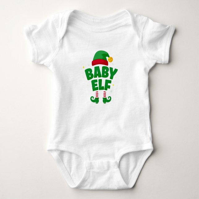 Body Para Bebê Baby Elf Cute Family Christmas Pajama (Frente)