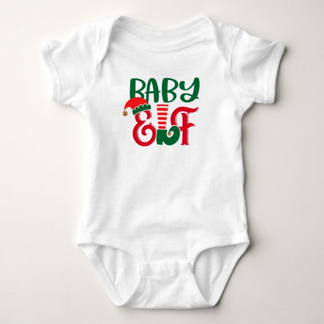 Body Para Bebê Baby Elf de Natal (Frente)