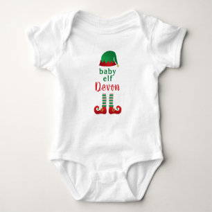 Body Para Bebê Baby Elf Personalize Nome Natal Vermelho Verde