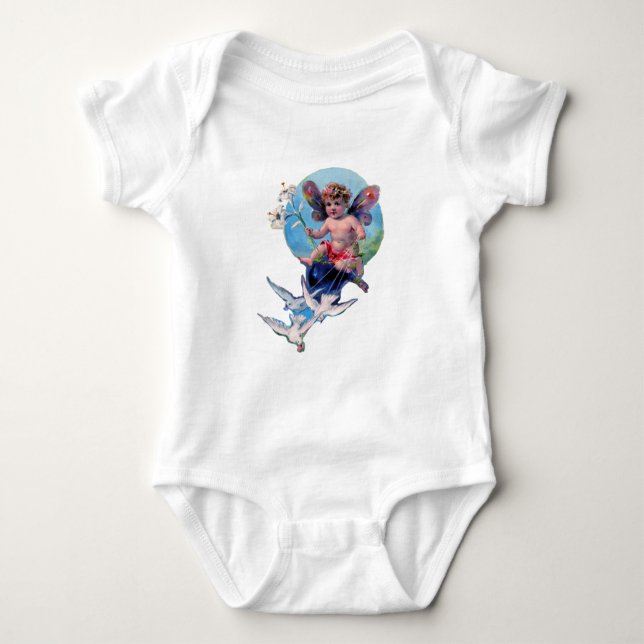 BODY PARA BEBÊ BABY FAIRY COM DOVES (Frente)