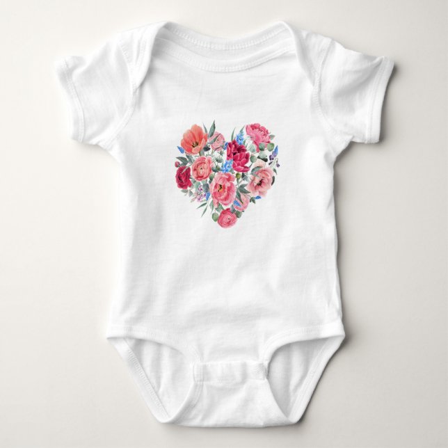 Body Para Bebê Baby Floral Birthday Baby Bodyfatos (Frente)