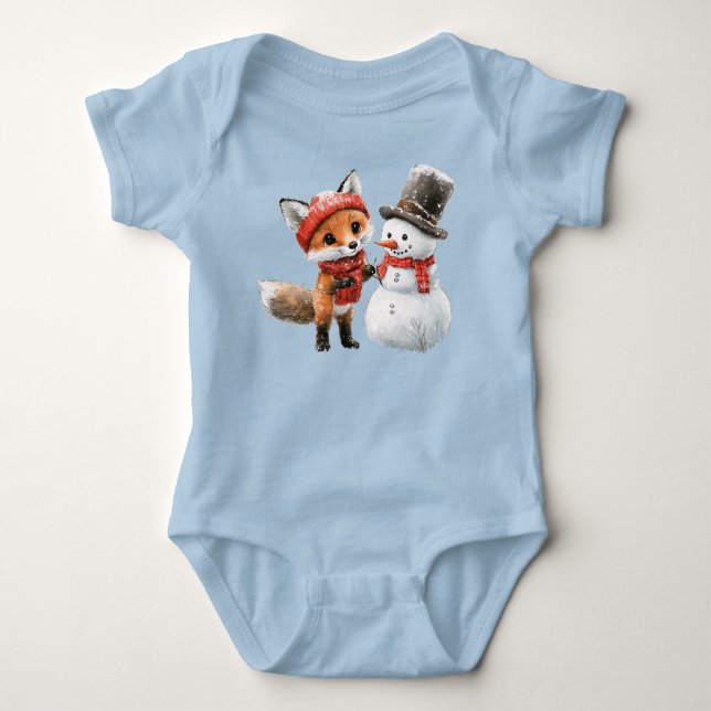 Body Para Bebê Baby Fox e Snowman (Frente)